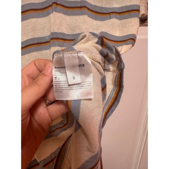 Reformation Jeans Joplin Short Sleeve Stripe Tee Size Small - Picture 7 of 8